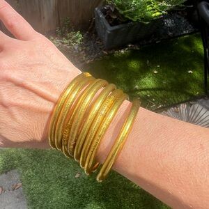 8 gold Buddha Girl Bangle Bracelets Authentic size small